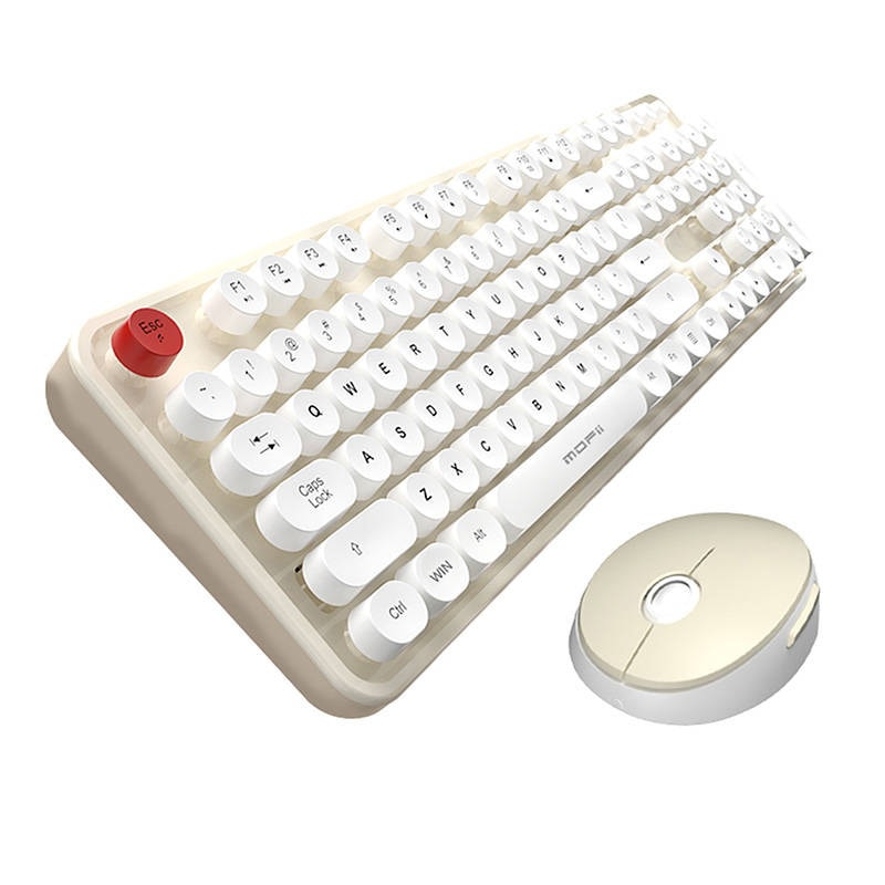 MOFII Sweet 2.4G trådløst tastatur + musesett (hvitt og beige)