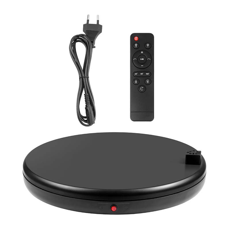 Roterende displaystativ Puluz med strømuttak 45 cm (svart)