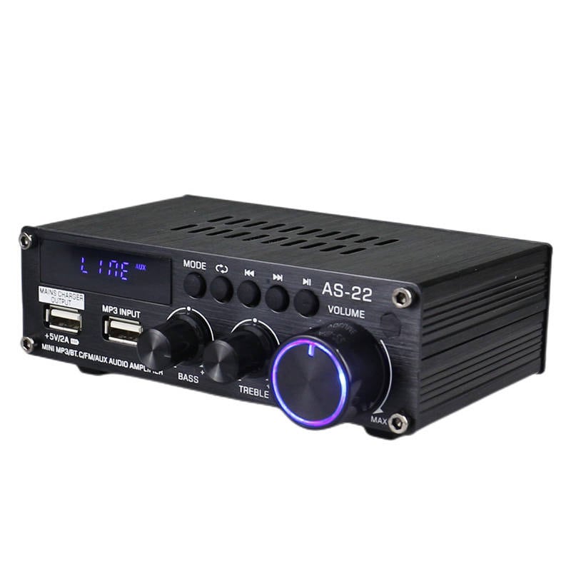 Blitzwolf AS-22 lydforsterker, 45 W, Bluetooth 5.0, USB + fjernkontroll (svart)