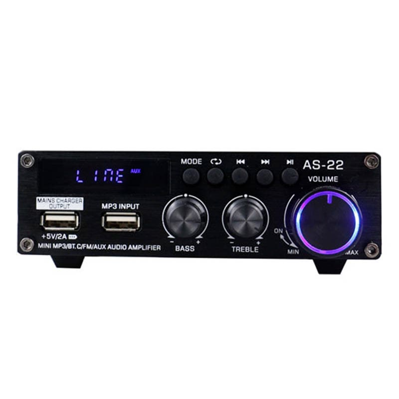 Blitzwolf AS-22 lydforsterker, 45 W, Bluetooth 5.0, USB + fjernkontroll (svart)