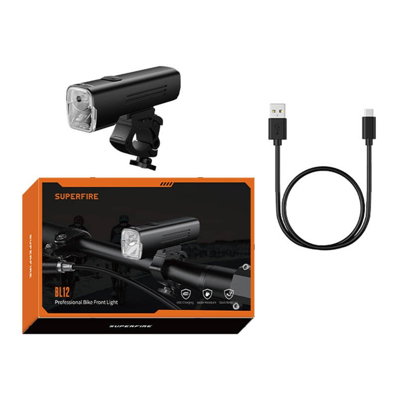 Superfire BL12 sykkellys, 4800 mAh, USB, 2 moduser