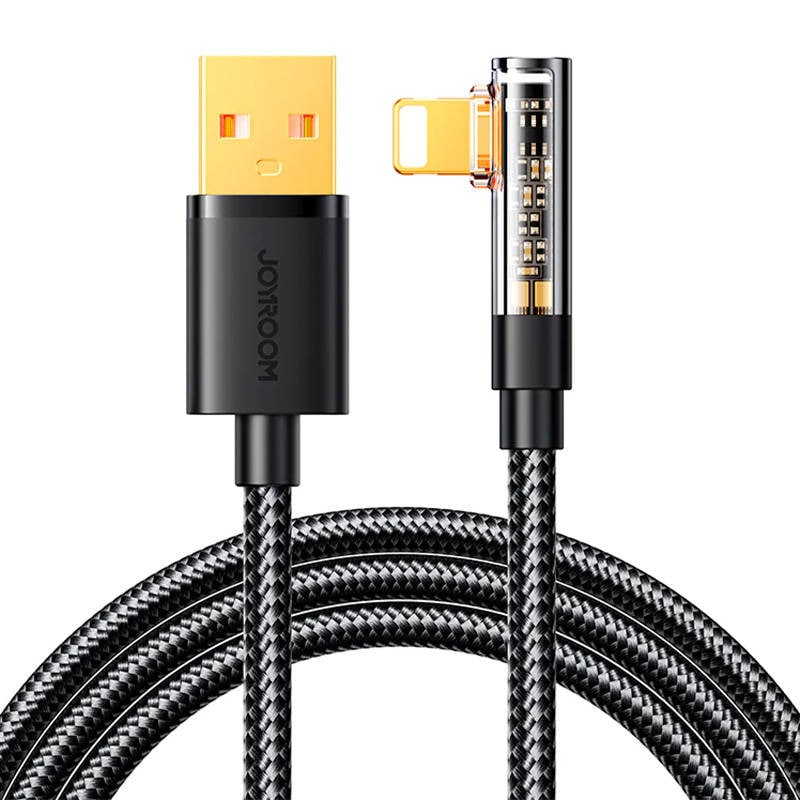 Vinkelkabel til USB-A / Lightning / 1,2 m Joyroom S-UL012A6 (svart)