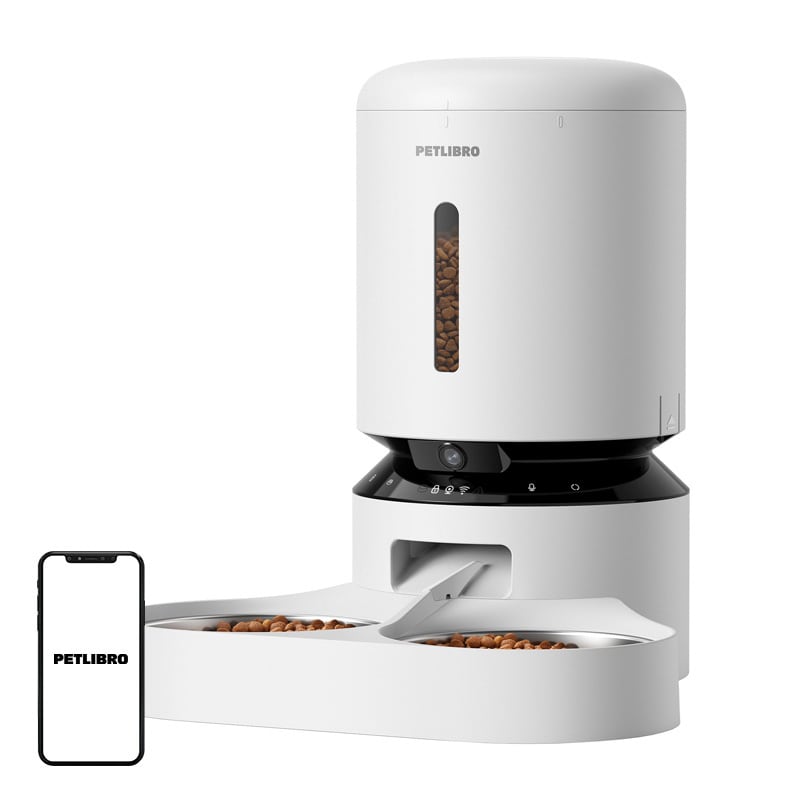 Petlibro Granary kamerafôrdispenser med dobbel skål, 5L (hvit)