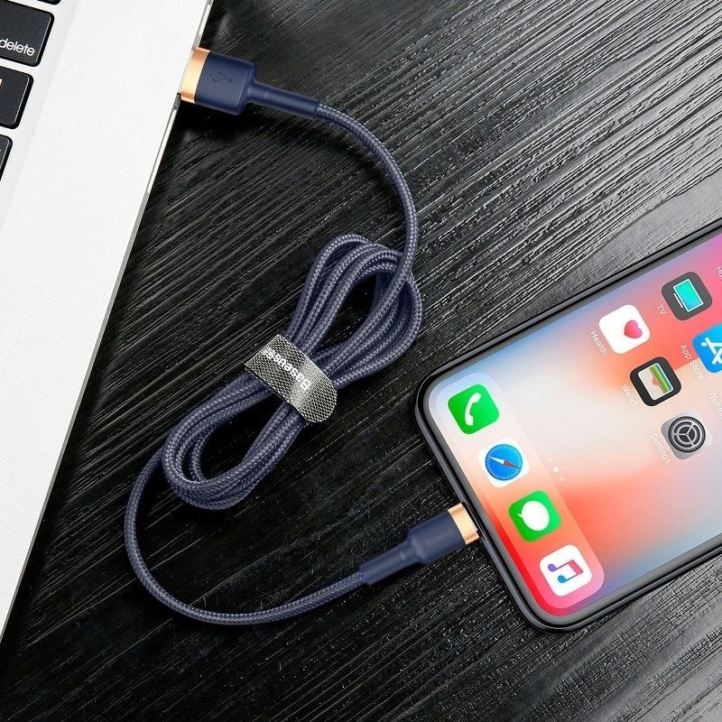 Baseus Cafule Lightning-kabel 1,5A 2 m (gull + mørkeblå)