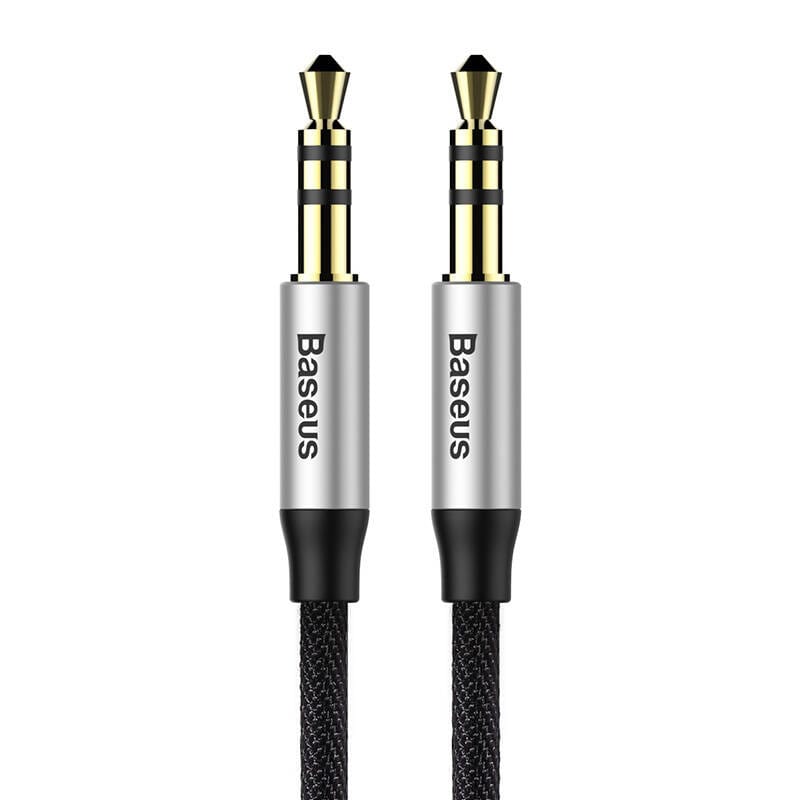 Baseus Yiven lydkabelkabel 3,5 hankjønn Audio M30 1,5M sølv + svart
