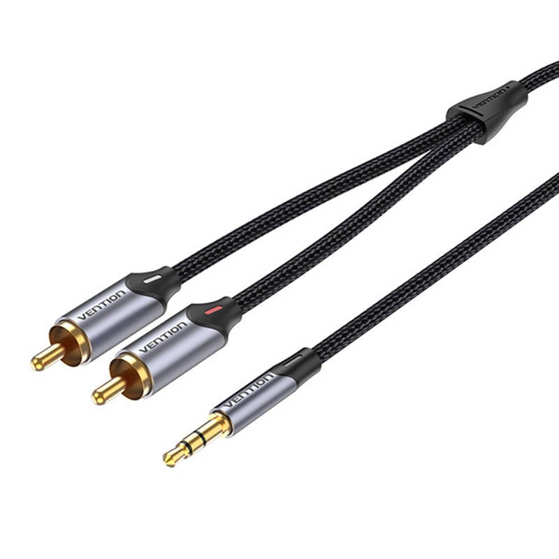 Kabel Audio 2xRCA til 3,5 mm Vention BCNBF 1 m (grå)