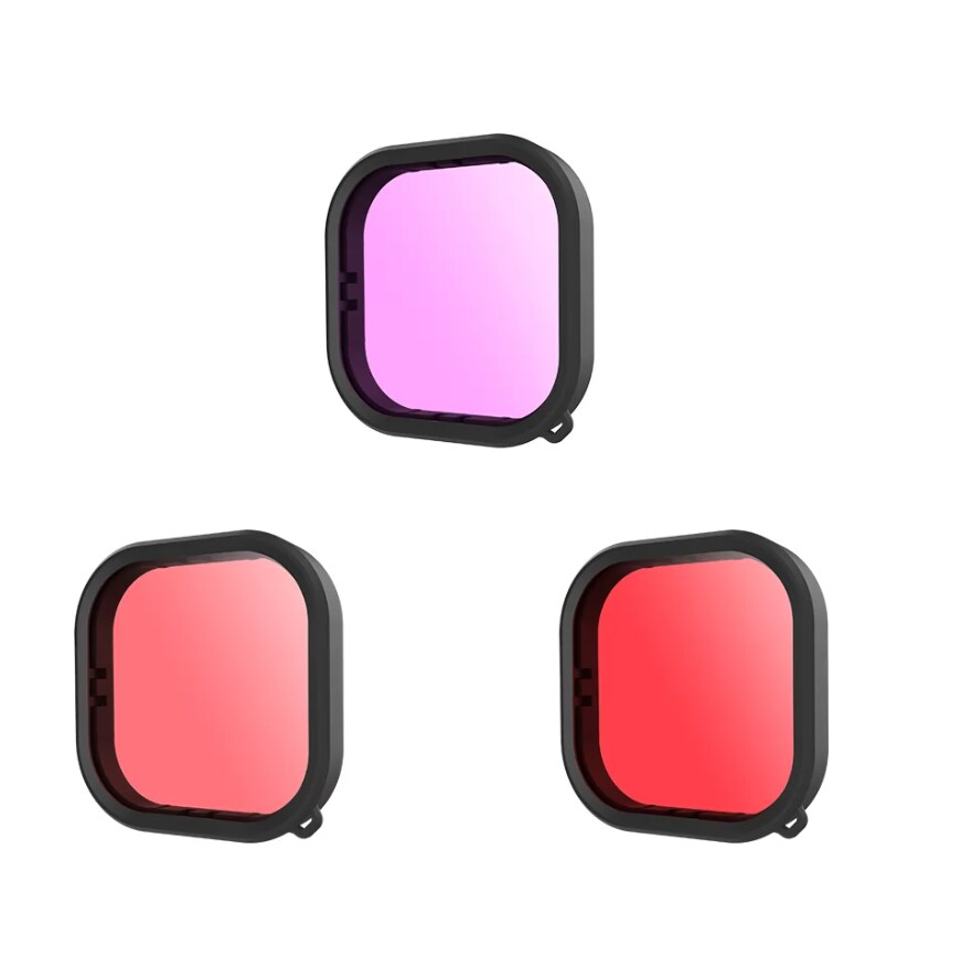 Objektiv vanntett filtersett Telesin for GoPro Hero 9 / Hero 10 / Hero 11 / Hero 12 (GP-FLT-904)
