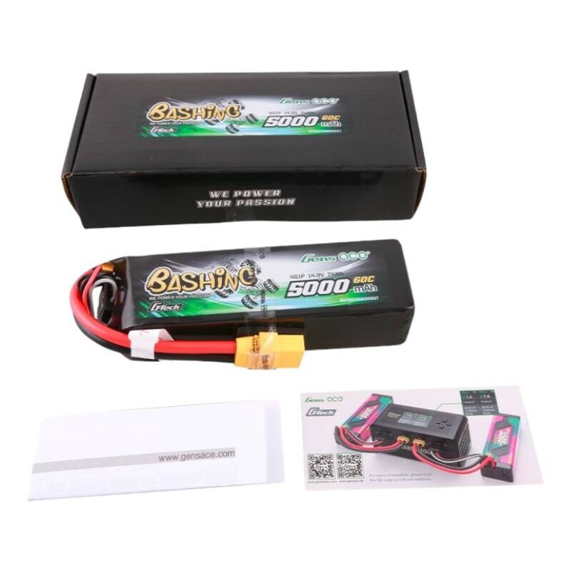Gens ace G-Tech 5000 mAh 14,8 V 4S1P 60C Lipo-batteripakke med XT90 Plug-Bashing-serie