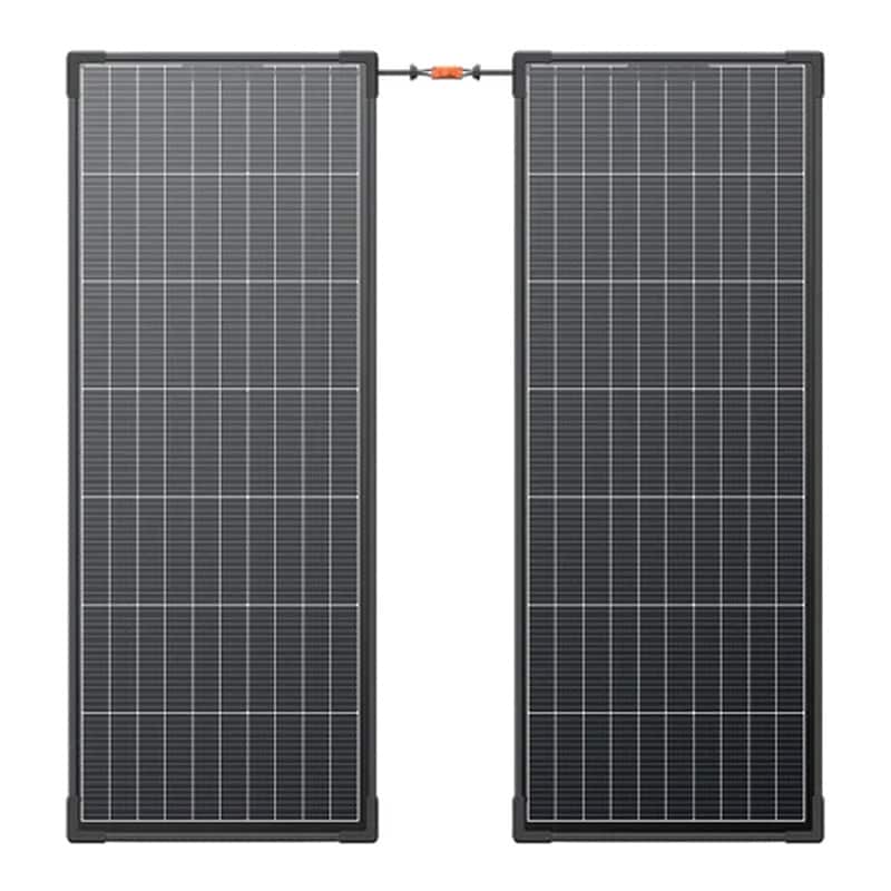 Sett med 2x EcoFlow 130W solcellepanel (stiv konstruksjon)