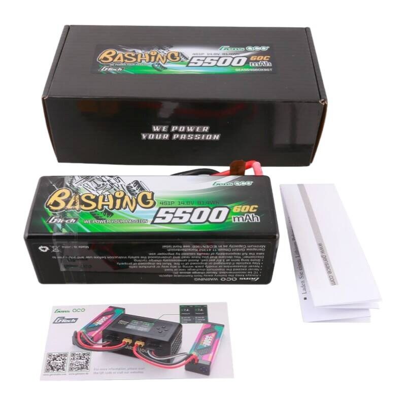Gens ace G-Tech 5500mAh 4S1P 14.8V 60C HardCase RC-bil Lipo-batteri