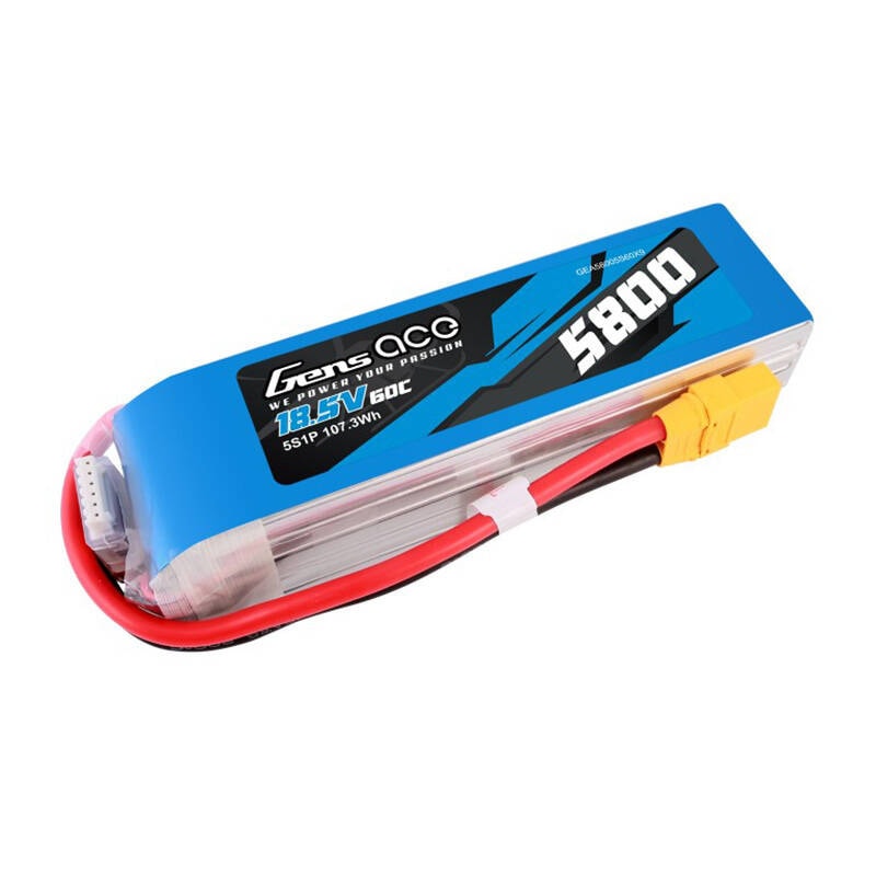 Gens ace 5800mAh 60C 18,5V 5S1P Lipo-batteripakke med XT90-plugg