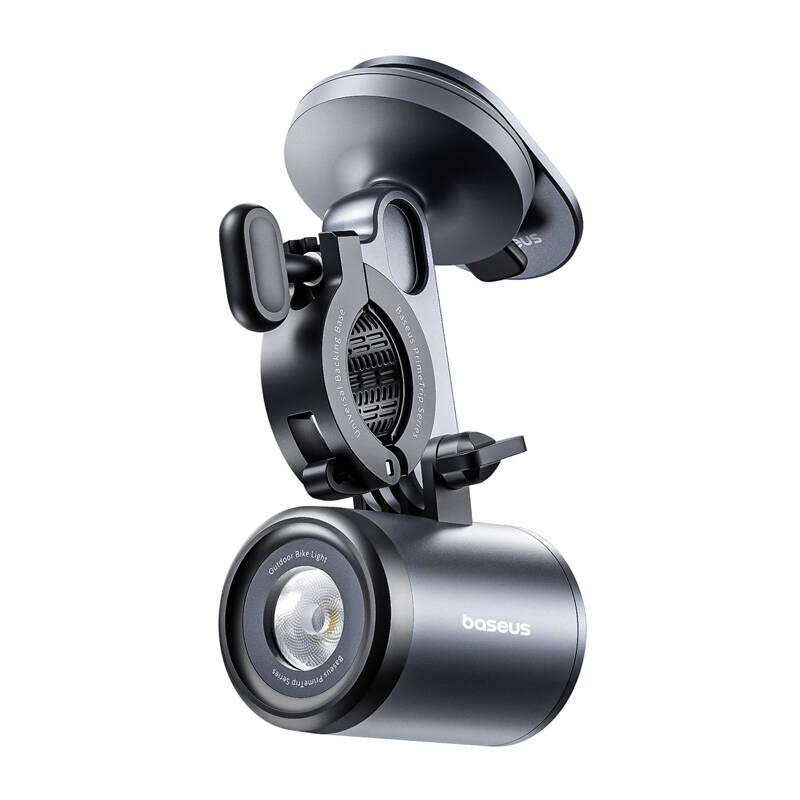 Baseus PrimeTrip 2-i-1 sykkelfeste, telefonholder + lommelykt (svart)
