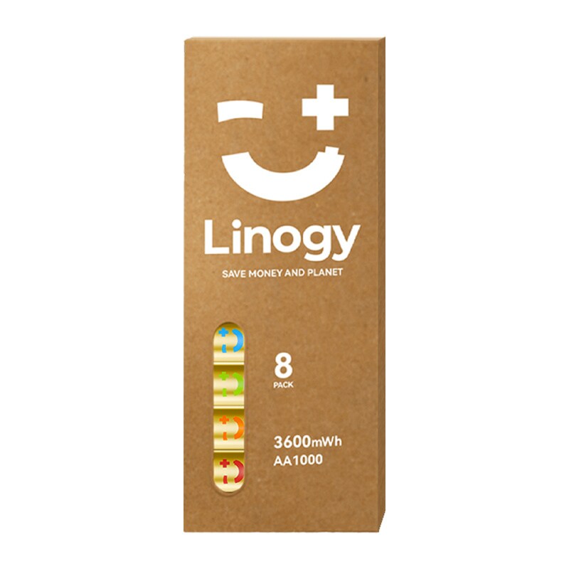 LINOGY AA Li-ion Pro-batterisett - sett med 8 stk