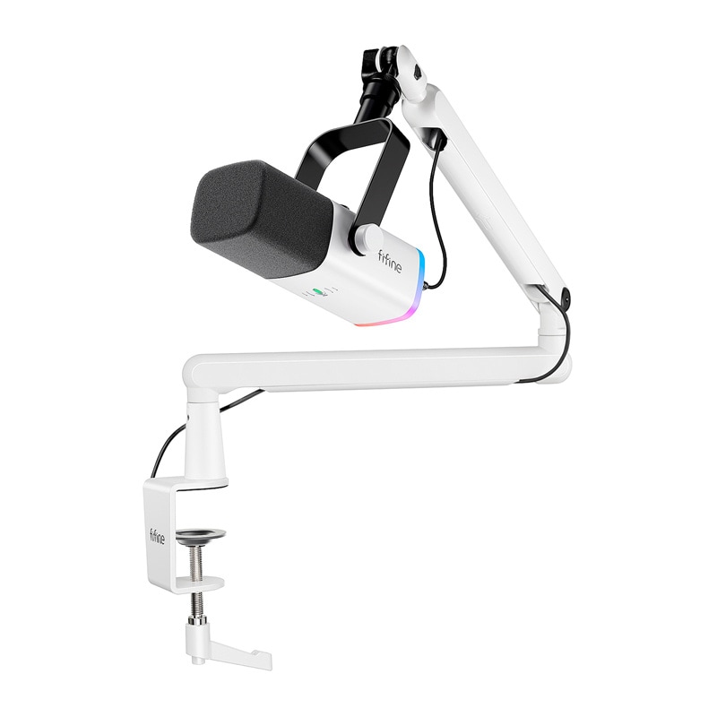 Fifine TAM8W dynamisk mikrofon (hvit)