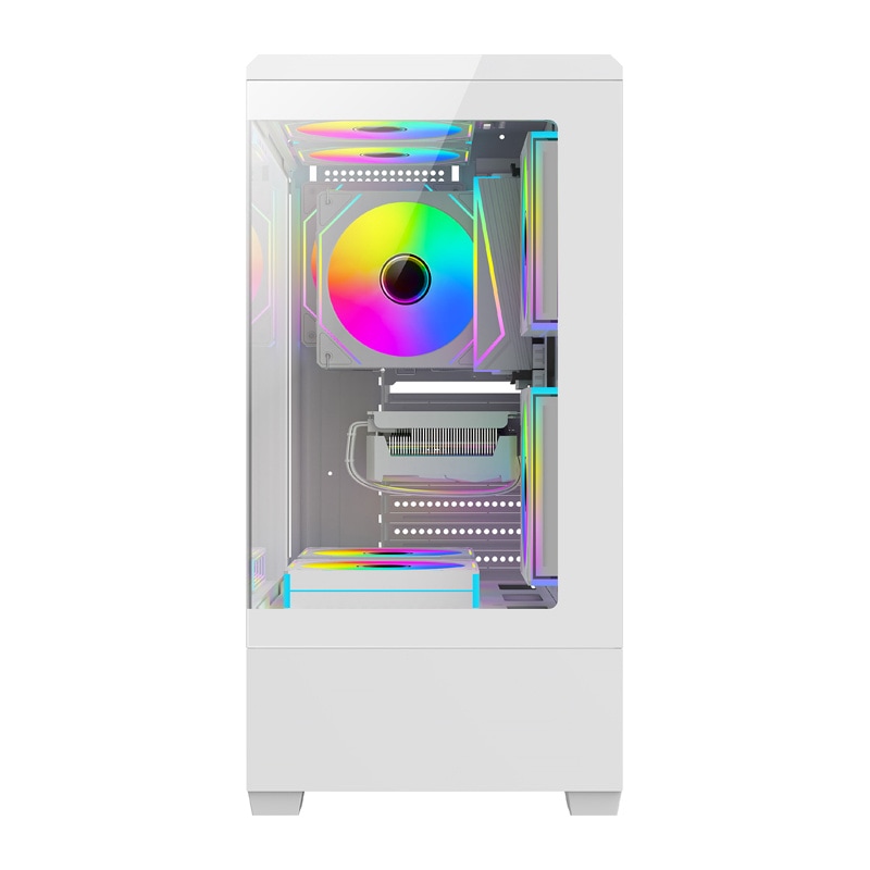 DarkFlash C365 PC-kabinett (hvit) + 5 vifter