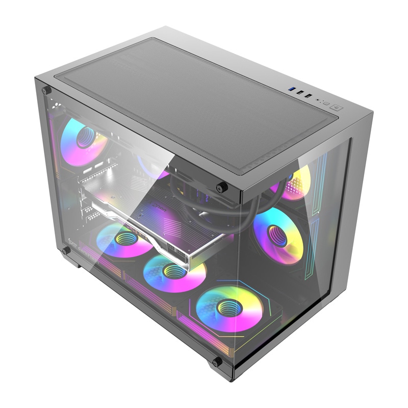 DarkFlash B275 PRO datamaskinkasse (svart) + 6 vifter