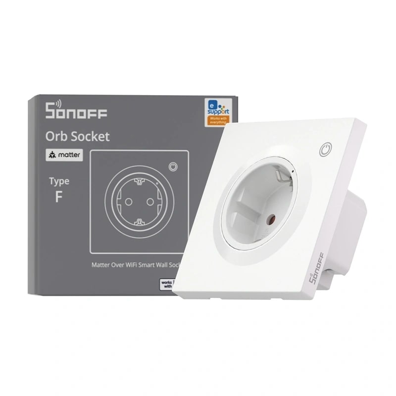 Sonoff WS01TPF-E WiFi Smart veggkontakt (type F)