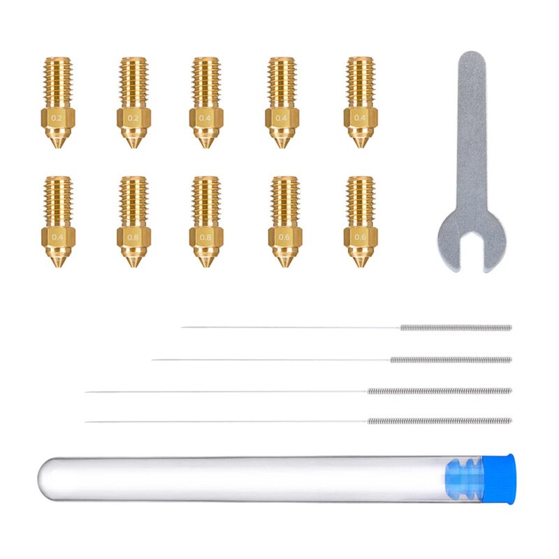 ELEGOO Neptune 4 / 4 Pro messingdysesett (0,2 mm x2, 0,4 mm x4, 0,6 mm x2, 0,8 mm x2)