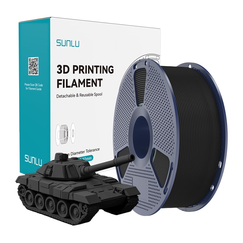 Sunlu PLA+ høyhastighets svart filament