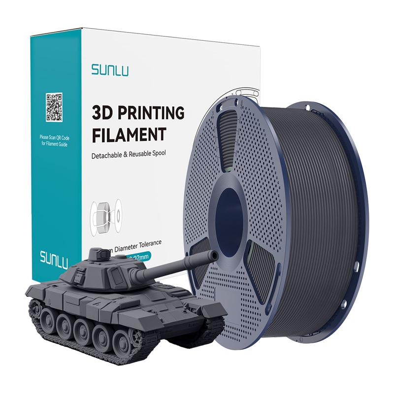 Sunlu PLA+ høyhastighetsfilament, grå