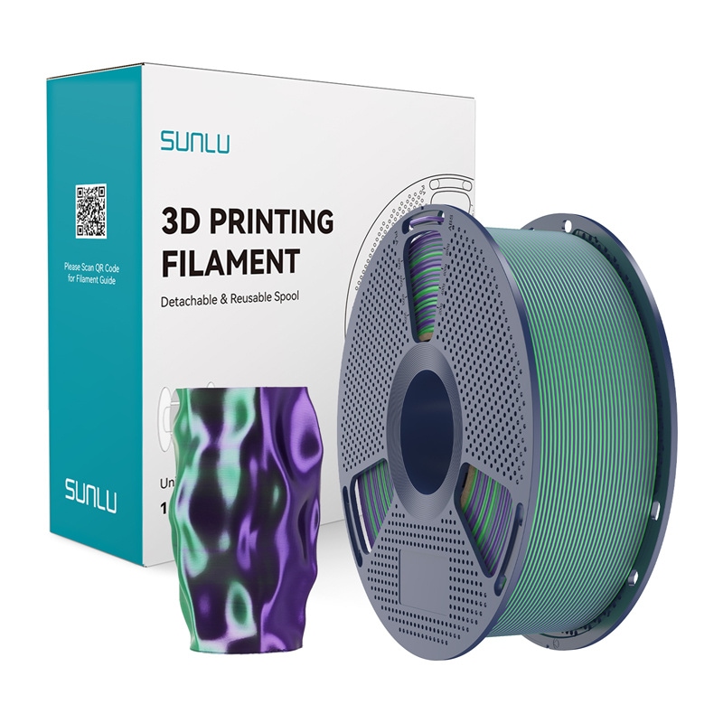 Sunlu PLA+ Silk Dual Color Filament (grønn og lilla)