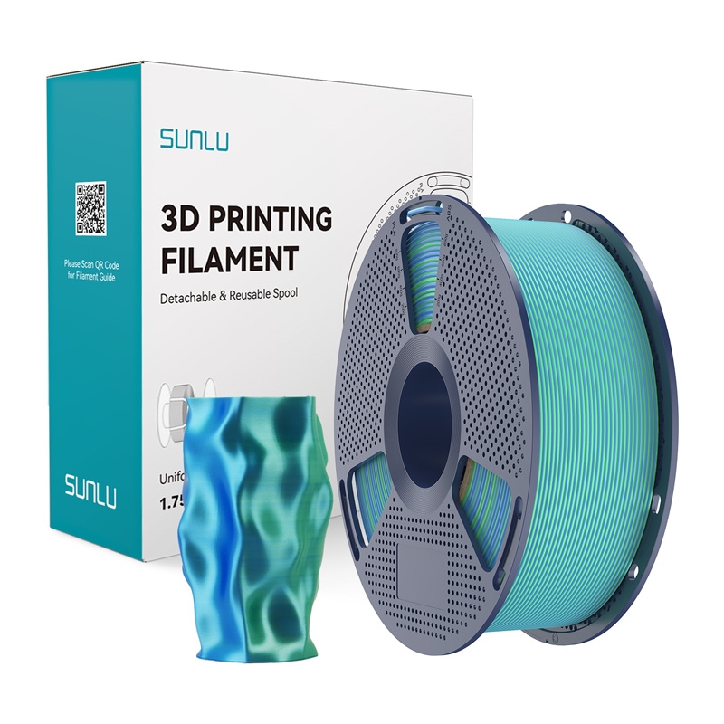Sunlu PLA+ Silk Dual Color Filament (blågrønn)
