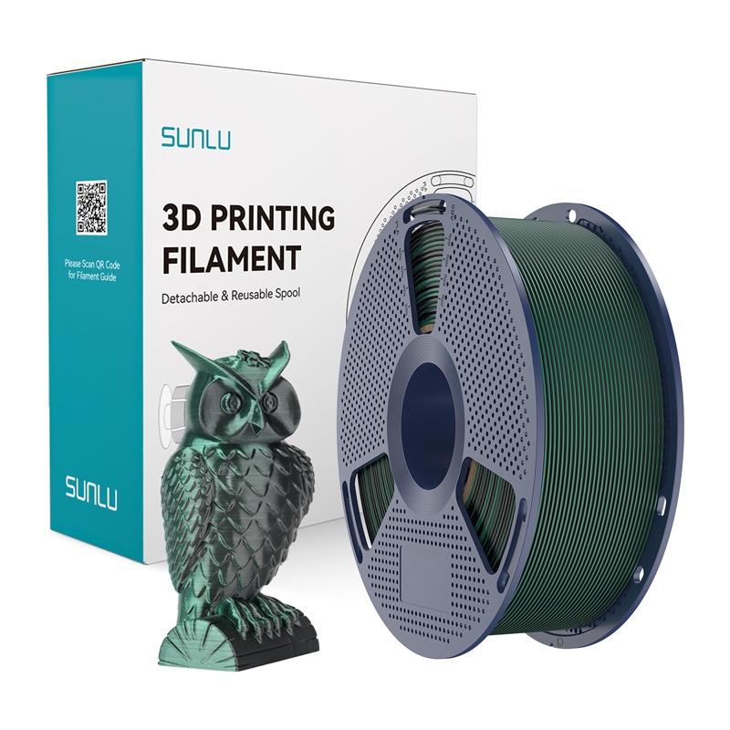 Sunlu PLA+ Silk Dual Color Filament (svart og grønn)