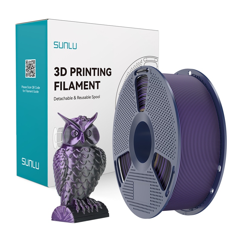 Sunlu PLA+ Silk Dual Color Filament (svart og lilla)