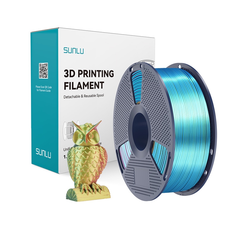 Sunlu PLA+ Silk Tri-Color Filament (rød, gul og grønn)