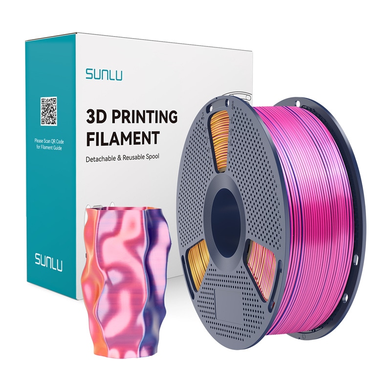 Sunlu PLA+ Silk Tri-Color Filament (rød, gul og blå)