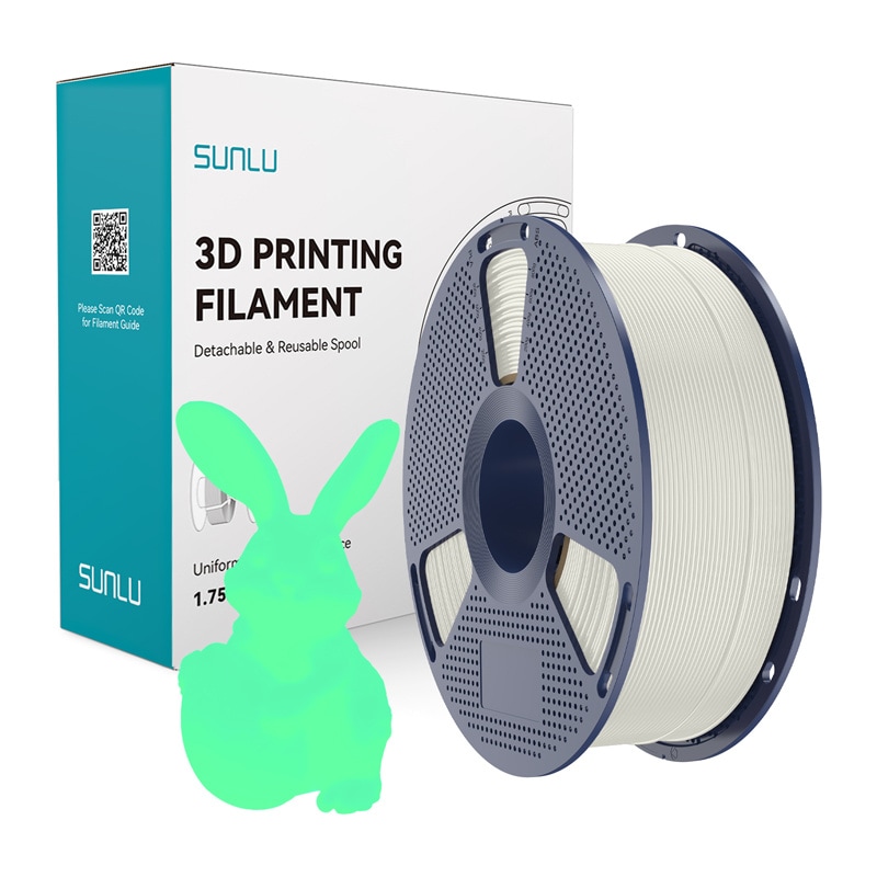 Sunlu PLA Glow-in-the-Dark Filament (hvit og grønn)