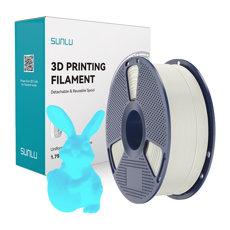 Sunlu PLA Glow-in-the-Dark Filament (hvit og blå)