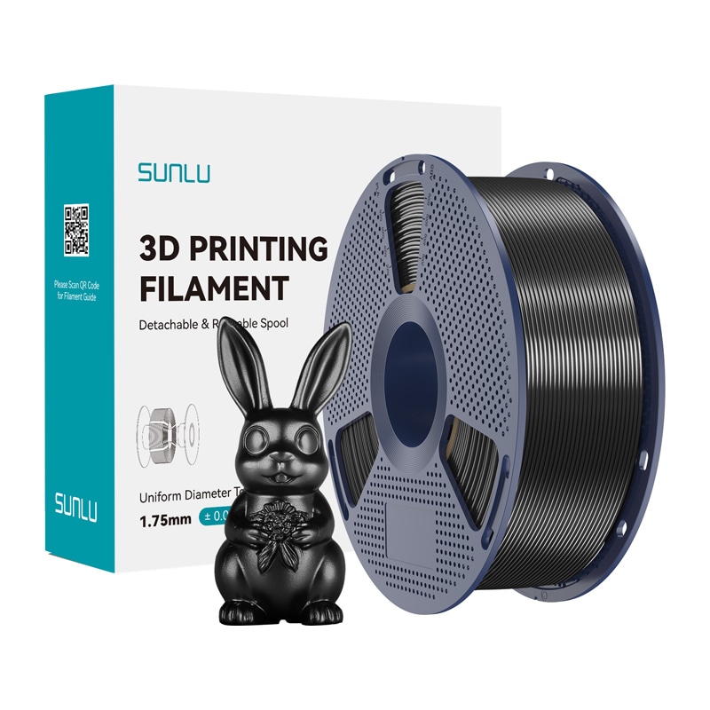 Sunlu PLA+ silkefilament (svart)