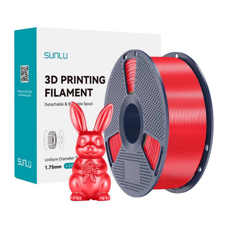 Sunlu PLA+ Silk Filament (rød)