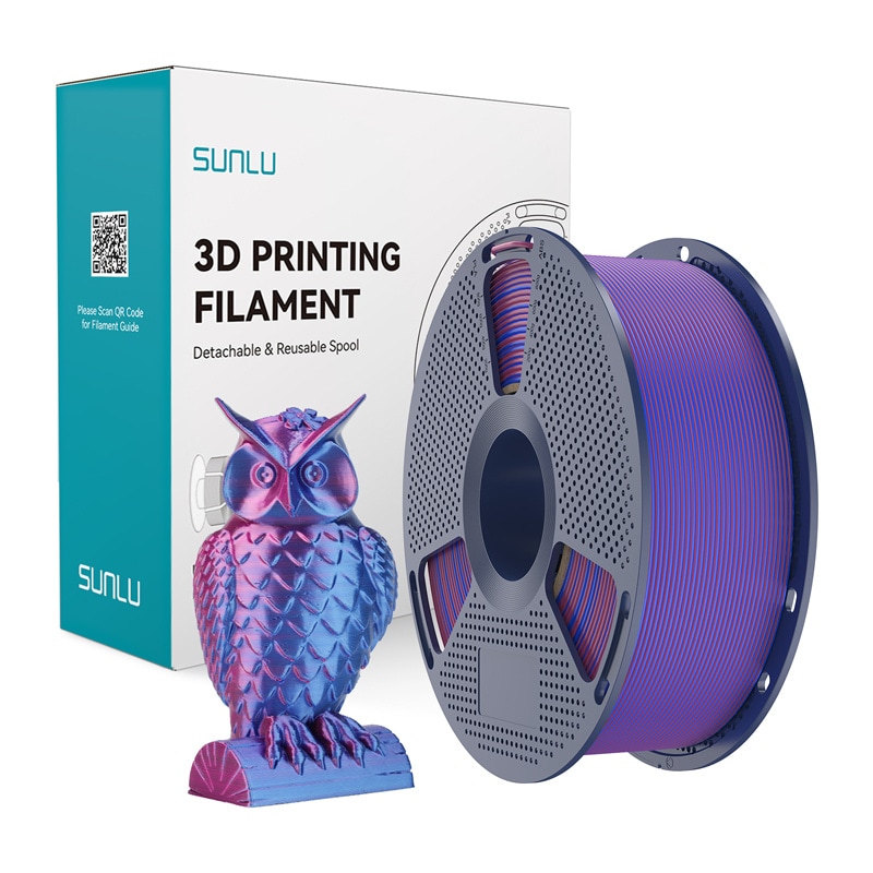 Sunlu PLA+ Silk Dual Color Filament (rød og blå)