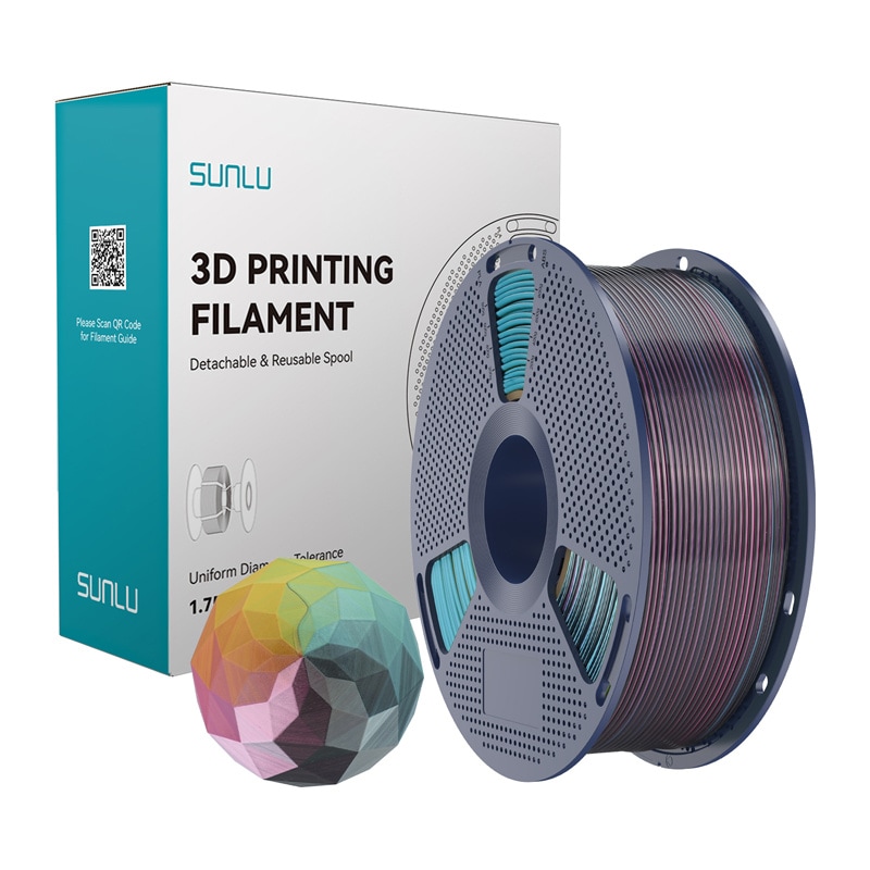 Sunlu PLA+ Silk Forth-Color Filament (rød-gul-grønn-svart)