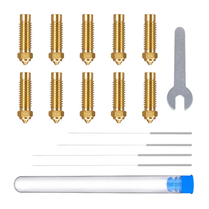 ELEGOO Neptune 4 Plus / 4 Max messingdysesett (0,4 mm x4, 0,6 mm x2, 0,8 mm x2, 1,0 mm x2)
