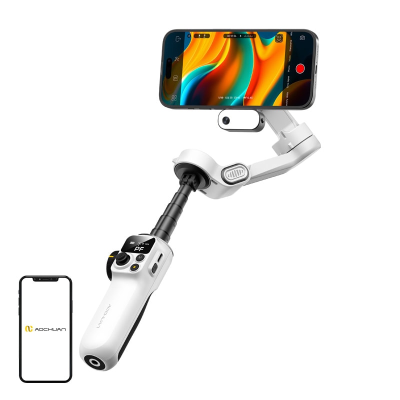 AOCHUAN P2 Gimbal med AI-sensor (hvit)