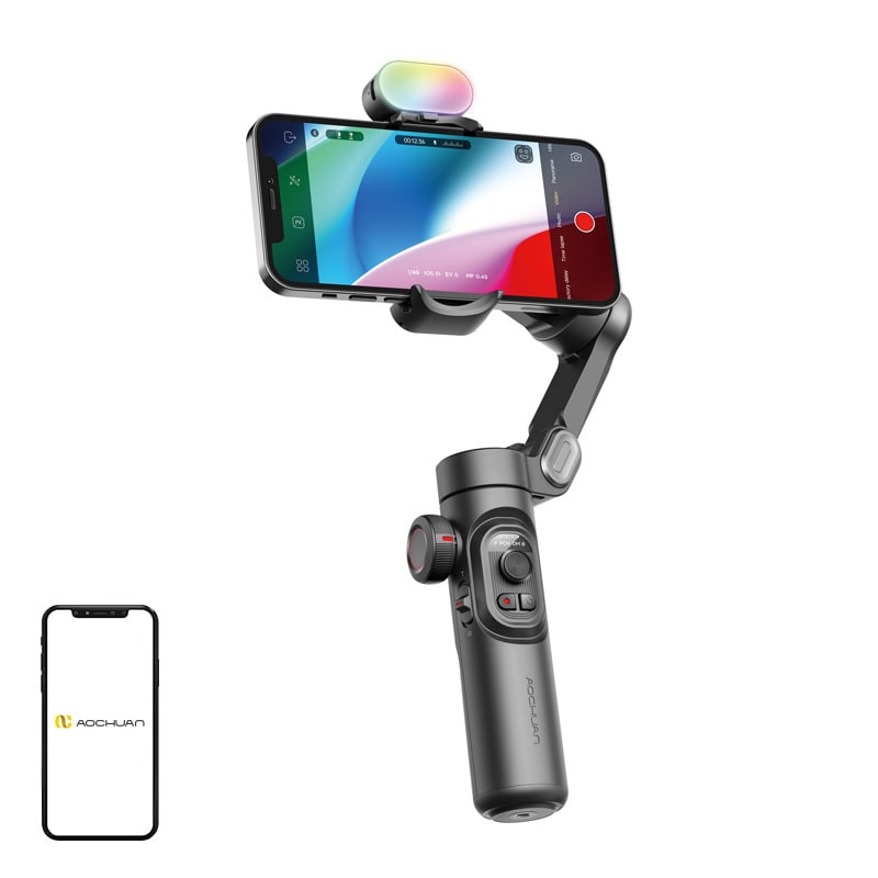 AOCHUAN XE Gimbal med RGB-belysning (svart)