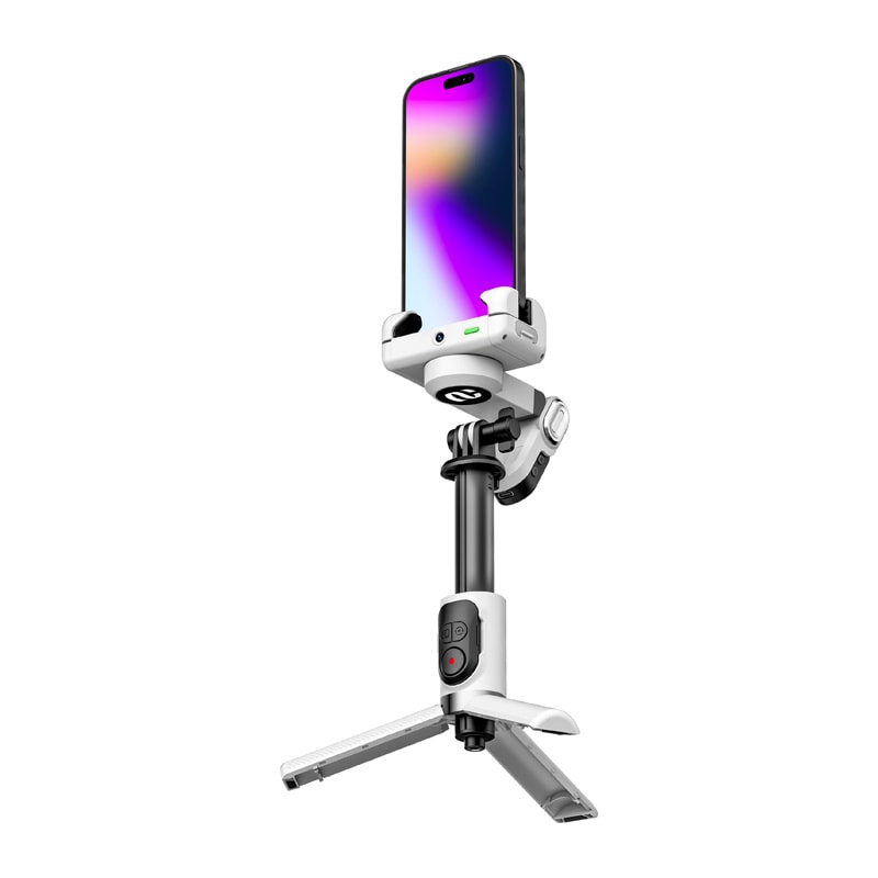 AOCHUAN M1 Pro Gimbal med RGB-belysning (hvit)