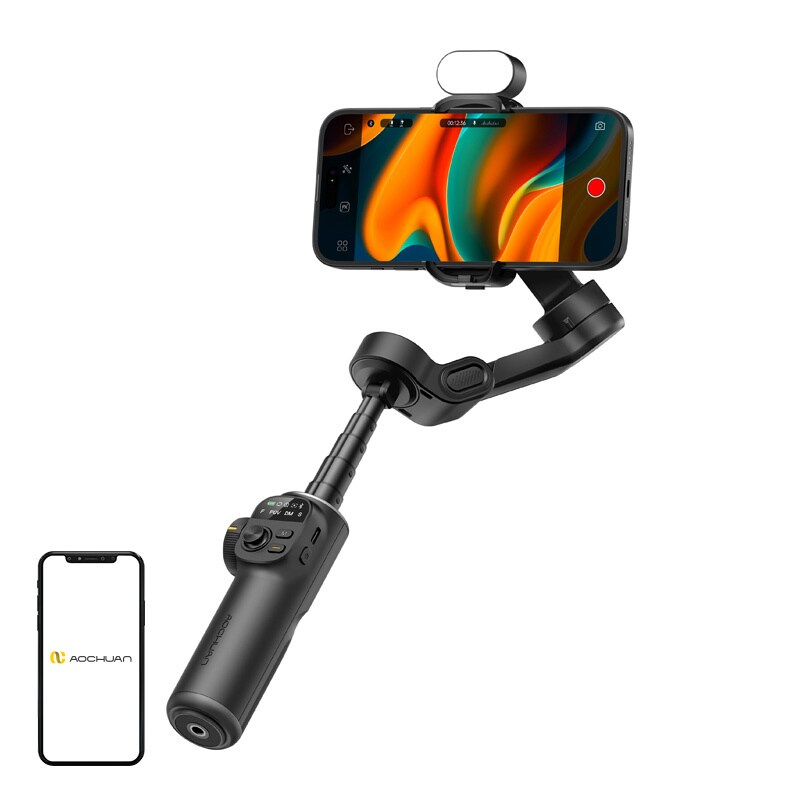 AOCHUAN X2 Gimbal med RGB-belysning (svart)