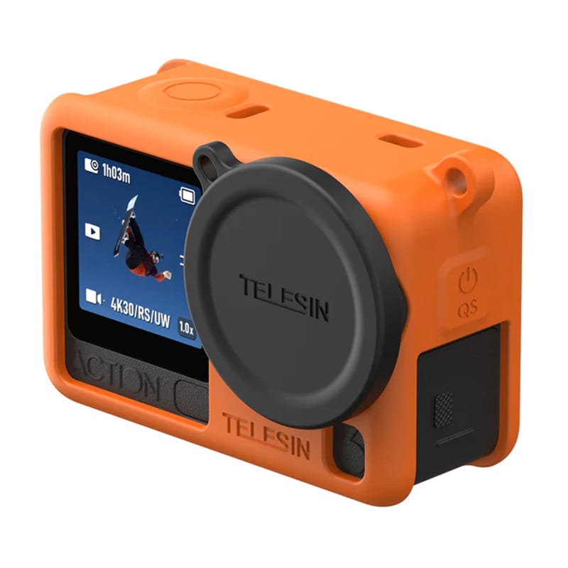Telesin beskyttelsesetui i silikon for DJI Osmo Action 6 (oransje)