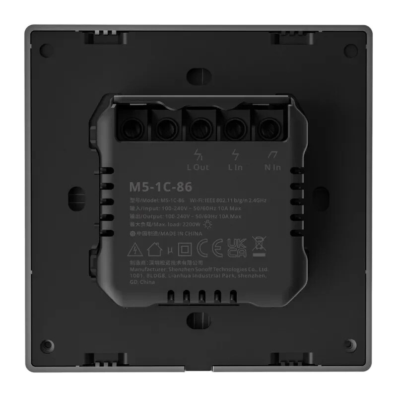 Smart Scene veggbryter WiFi Sonoff M5 1C (1-kanal)