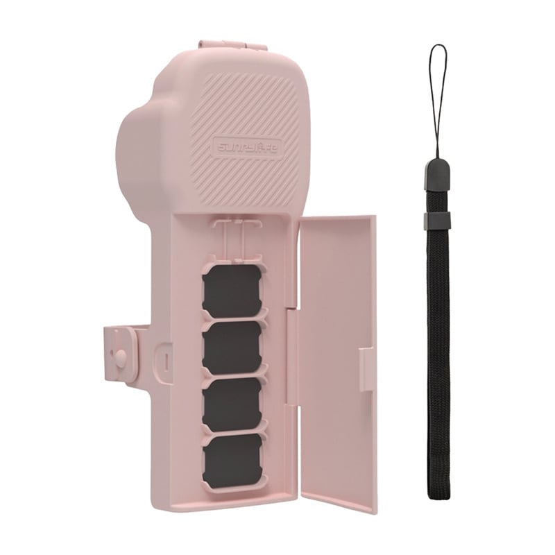 Sunnylife beskyttelsesetui med stropp og nøkkelbånd til Osmo Pocket 3 (rosa)