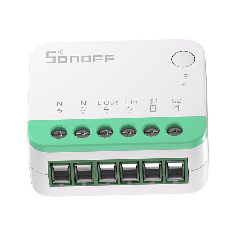 Sonoff MINIR4M Matter-kompatibel smart WiFi-minibryter (HomeKit, SmartThings, Home Assistant).