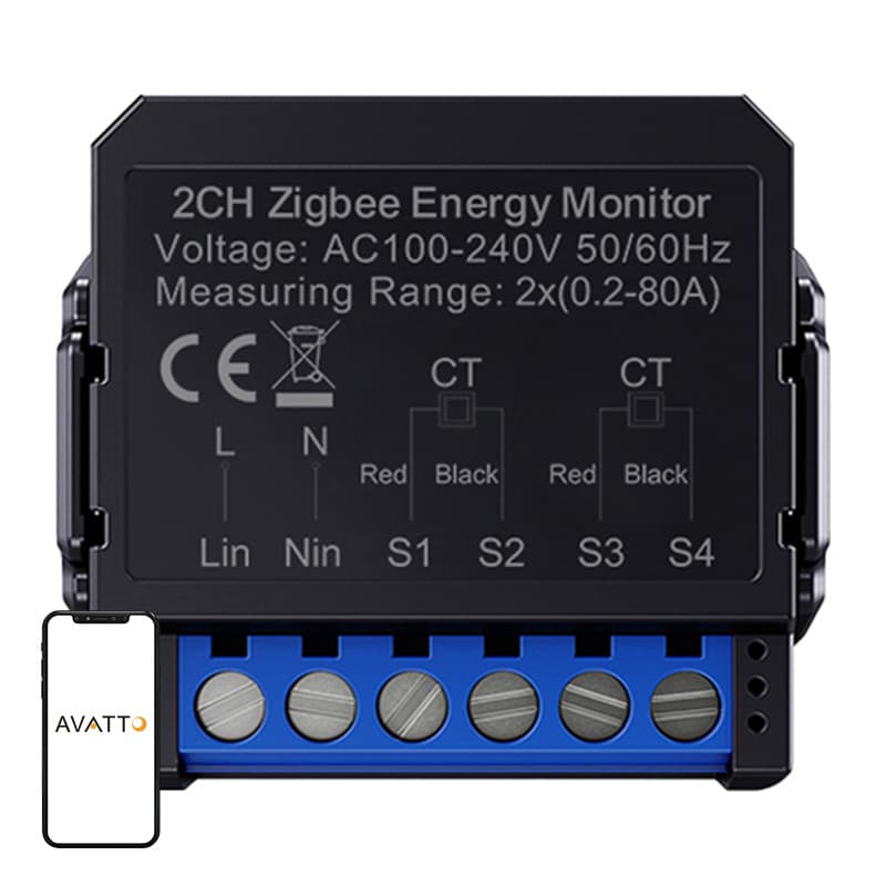 Avatto ZigBee smart toveis energimåler ZWPM16-2