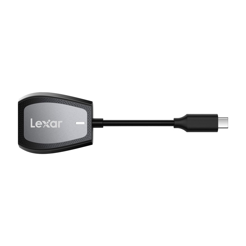 Lexar minnekortleser med to spor for SD- og microSD-kort, USB-C