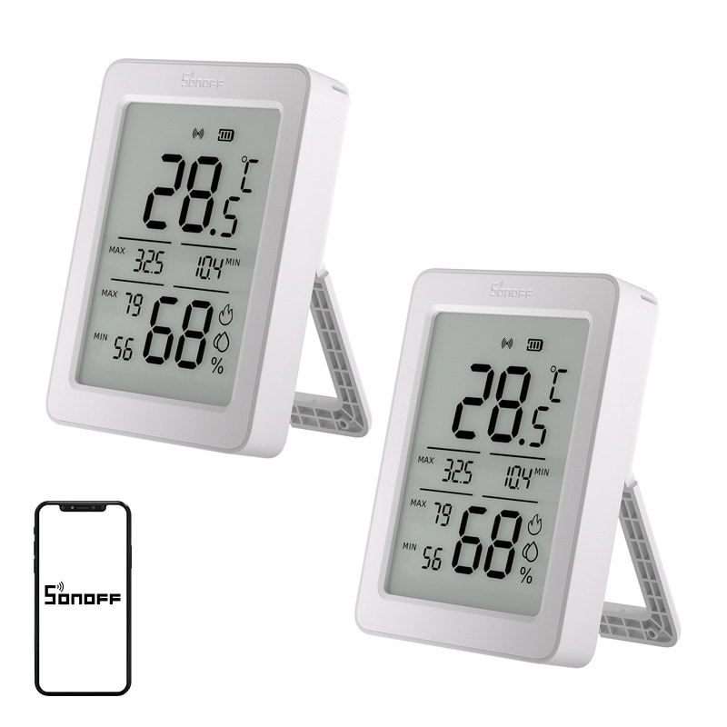 Sonoff ZigBee SNZB-02DR2 temperatur- og fuktighetssensor, 2-pakning
