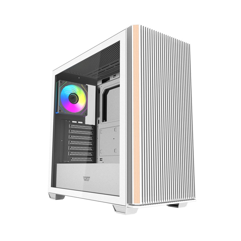 Darkflash DS900WS PC-kabinett (hvit) + 4 ARGB-vifter