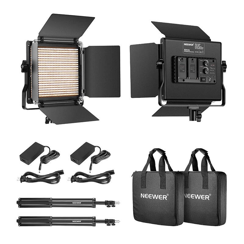 Kit Neewer 660 Bi Color LED, to lamper à 40 W, 3200–5600 K